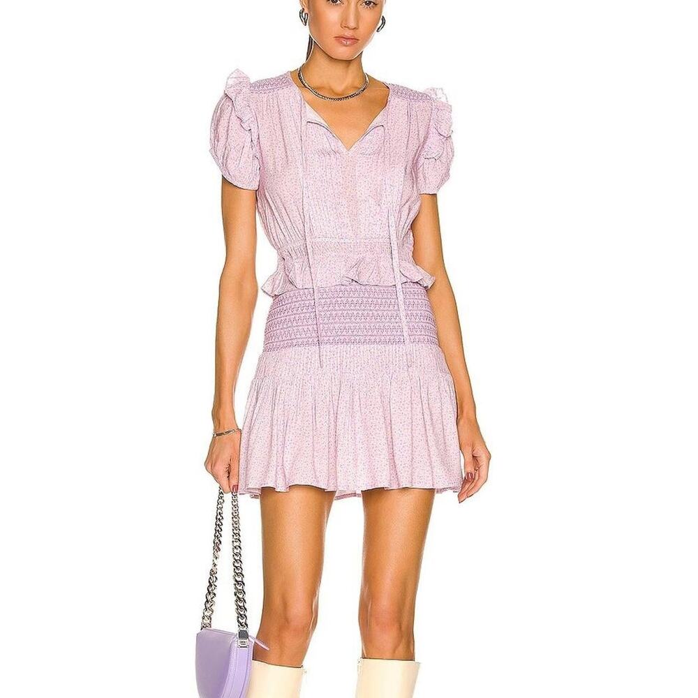 LoveShackFancy Toto Dress Purple Pansy Womens Large New w/Tag RT $425